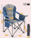 500 lbs Heavy Duty Folding Camping Chair w/ Cup Holder & Cooler Bag | Portable Outdoor Beach Seat by 2Dropme