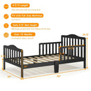 Classic Design Kids Wood Toddler Bed Frame with Two Side Safety Guardrails by LJGDeals