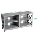 Wooden TV Stand Entertainment for TVs up to 55 Inch with X-Shaped Frame by LJGDeals