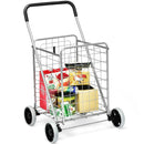 Portable Folding Shopping Cart Utility for Grocery Laundry-Silver by LJGDeals