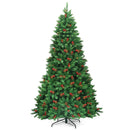 7.5 Feet Pre-lit Hinged Christmas Tree with 550 LED Lights and Sturdy Metal Stand by LJGDeals
