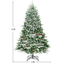 6.5 Feet Pre-lit Snow Flocked Hinged Artificial Christmas Tree by DirectDeals