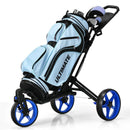 Folding Golf Push Cart with Scoreboard Adjustable Handle Swivel Wheel by LJGDeals