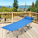 Folding Camping Cot with Side Storage Pocket Detachable Headrest by LJGDeals
