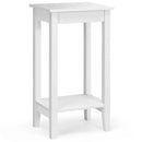 2-Tier Nightstand End Side Wooden Legs Table for Bedroom by LJGDeals