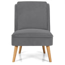 Velvet Accent Armless Side Chair with Rubber Wood Legs for Bedroom by LJGDeals
