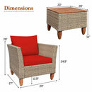 3 Pieces Patio Rattan Furniture Set with Washable Cushion for Yard Porch by LJGDeals