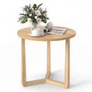 22.5 inch Round Side Table Farmhouse End Table with Sturdy Rubber Wood Legs and Triangular Structure by LJGDeals