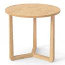 22.5 inch Round Side Table Farmhouse End Table with Sturdy Rubber Wood Legs and Triangular Structure by LJGDeals