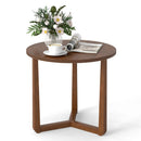 22.5 inch Round Side Table Farmhouse End Table with Sturdy Rubber Wood Legs and Triangular Structure by LJGDeals