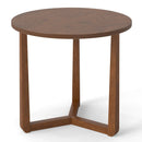 22.5 inch Round Side Table Farmhouse End Table with Sturdy Rubber Wood Legs and Triangular Structure by LJGDeals