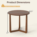 22.5 inch Round Side Table Farmhouse End Table with Sturdy Rubber Wood Legs and Triangular Structure by DirectDeals