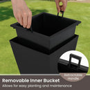22.5" Tall Self-Watering Square Planter Set of 2 by LJGDeals