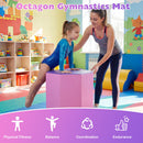 22.5" x 26" Octagon Tumbling Mat with Zippered Cover and Thick Foam Filling-Pink