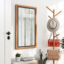 22 x 36 Inch Rectangular Frame Decor Wall Mounted Mirror with Back Board-Natural by LJGDeals