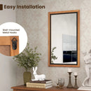 22 x 36 Inch Rectangular Frame Decor Wall Mounted Mirror with Back Board-Natural by LJGDeals