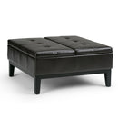 Dover - Square Coffee Table Storage Ottoman - Tanners Brown by HouseOfZazla
