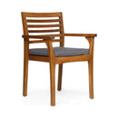 Outdoor Dining Chair With Slat Back And Acacia Wood Frame (Set of 2) - Gray / Teak by HouseOfZazla