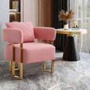 Modern Decorative Chair Teddy Fleece Upholstered And Metal Foot by Unique Piece Furniture