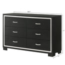 6 Drawer Dresser With Handles Bedroom Furniture - Black by HouseOfZazla