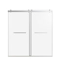 Frameless Double Sliding Soft-Close Shower Door, 3 / 8" (10Mm) Thick SGCC Tempered Glass Door, Matte by HouseOfZazla