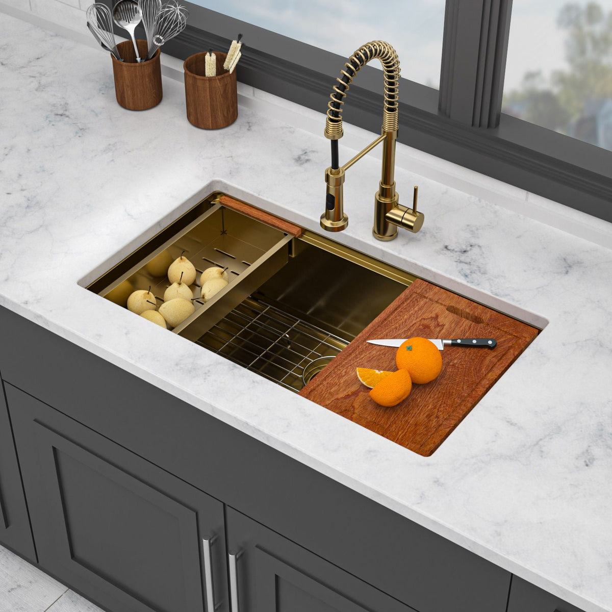 Stainless Steel Undermount Kitchen Sink With Workstation, photo 4 of 14