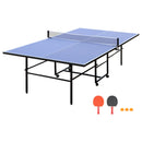 9ft Mid-Size Table Tennis Table Foldable & Portable Ping Pong Table Set for Indoor & Outdoor Games with Net, 2 Table Tennis Paddles and 3 Balls