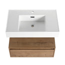 Wall Mounted Bathroom Vanity With Resin Sink And Soft Close Drawer In Imitative - Imitative Oak by HouseOfZazla