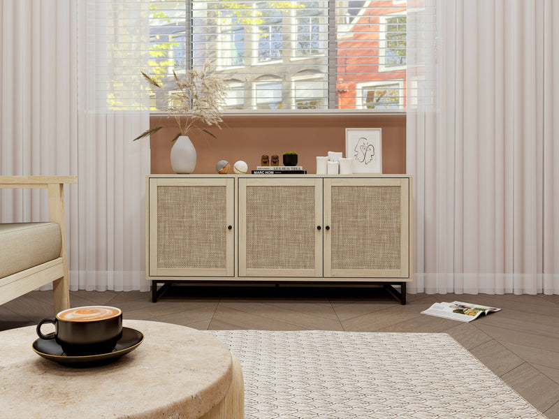 3 Door Cabinet, Sideboard Accent Cabinet, Storage Cabinet for Living Room, Hallway Entryway Kitchen