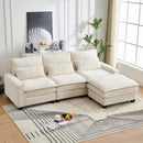 Modern Comfy L Shaped Sectional Sofa With Movable Ottoman by Unique Piece Furniture