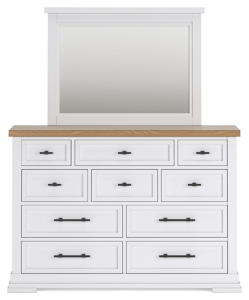 Ashbryn - Dresser And Mirror - White / Natural, photo 3 of 7