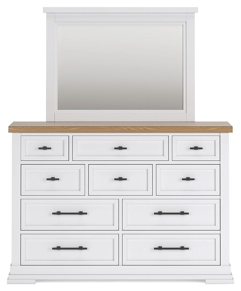 Ashbryn - Dresser And Mirror - White / Natural, photo 3 of 7
