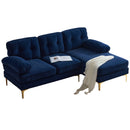 83" Modern Sectional Sofas Couches Velvet L Shaped Couches for Living Room, Bedroom, Blue