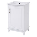 Modern Small Bathroom Vanity Cabinet With Ceramic Basin, Ample Storage, 1 Soft Close Door by HouseOfZazla