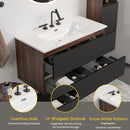 Gloria 36" Wall Mounted Soft Black Bathroom Vanity