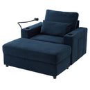 Modern Style Armchair Chaise Lounge Sofa Couch With Movable Storage Ottoman, USB Ports, Cup Holders, Phone Holder, Side Pockets by HouseOfZazla