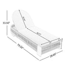Outdoor Chaise Lounge Chair, Acacia Wood with Adjustable Backrest and Cushion by HouseOfZazla