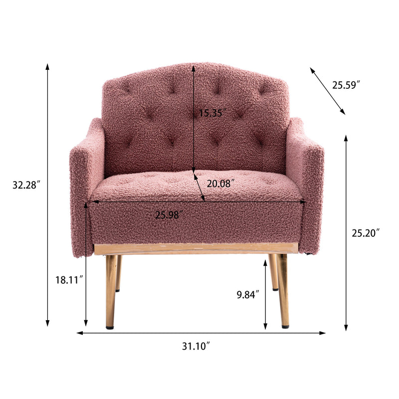 Accent Chair, leisure single sofa with Rose Golden feet