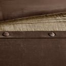 7 Piece Faux Suede Comforter Set Brown California King