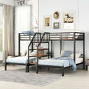 Metal Bunk Bed With Storage Shelves Staircase by Unique Piece Furniture