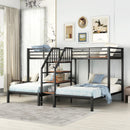 Metal Bunk Bed With Storage Shelves Staircase by Unique Piece Furniture