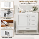 Bathroom Vanity, Modern Bathroom Cabinet With Sink Combo Set, Bathroom Storage Cabinet With A Soft Closing Door And 3 Drawers, Solid Wood Frame by HouseOfZazla