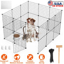Small Animal Playpen with Door Dog Metal Playpen Small Medium Kitten Puppy Guinea Pig Rabbit Kennel Small Animal Cage Metal Wire Fence For Indoor Outd