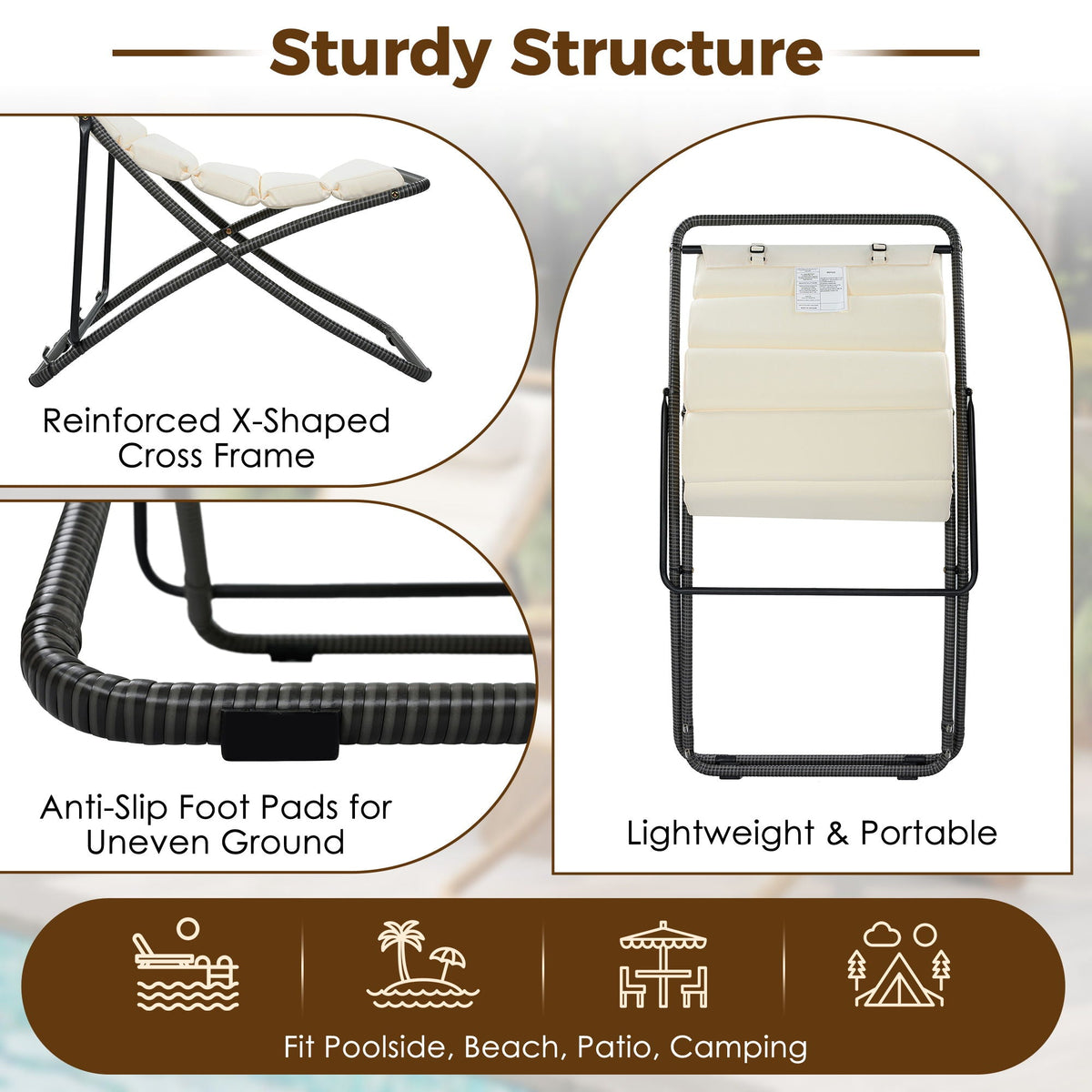 Outdoor Folding Chair With Adjustable Backrest (Set of 2), photo 8 of 28