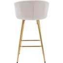 26 Inch Set of 2 Bar Stools,with Chrome Footrest and Base Velvet + Golden Leg Simple Bar Stoo,CREAM