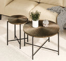 Radial - Pattern Coffee And End Table Set Waterproof Cover, Distressed Cylindrical Design (Set of 2) by Unique Piece Furniture