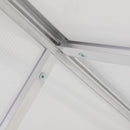 6x8 FT Polycarbonate Greenhouse, Outdoor Walk-in Green House with Vent Window, Hinged Door, Rain Gutter, Heavy-Duty Aluminum Hot House for Backyard Garden