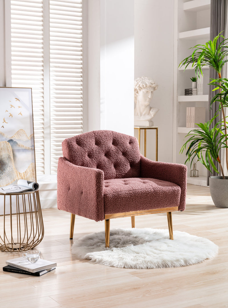 Accent Chair, leisure single sofa with Rose Golden feet