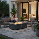 Volon - Rectangular Fire Pit Table, Propane Powered, 50,000 BTU - Light Gray by HouseOfZazla