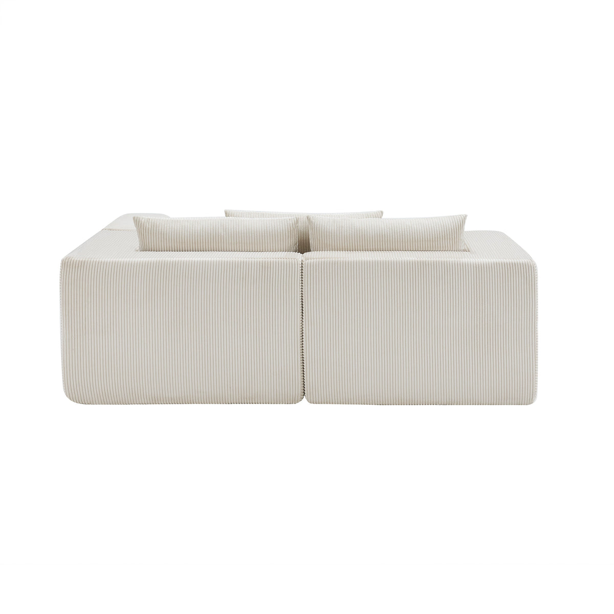 107" Compressed Sectional Sofa with High-Density Cushions - Beige, photo 9 of 10